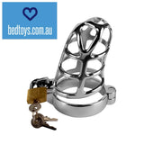 DETAINED metal chastity cage - secure your partner's cock - includes padlock