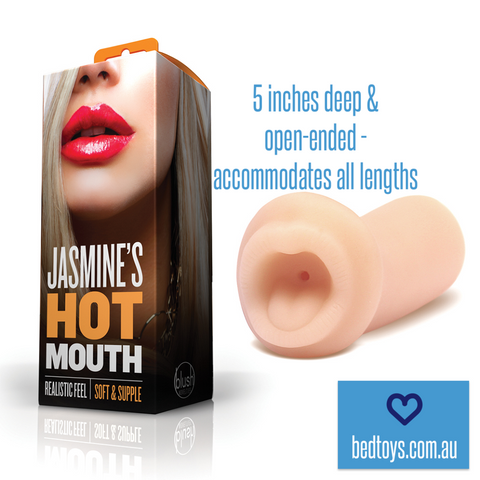 Jasmine's Hot Mouth masturbater sleeve - with "blow through" design