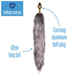 Easy Toys 42cm faux fur fox tail with metal butt plug