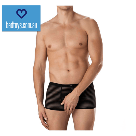 Sexy mesh striped underwear - trunk style with enhancement