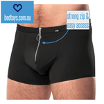 Zip front Microfibre shorts with enhancing pouch