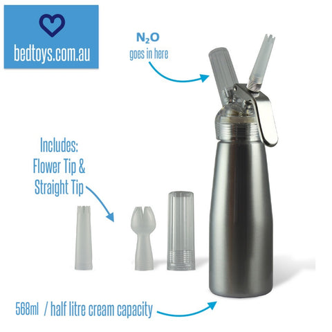 Special Blue 500ml cream N2O dispenser - Click HERE for video