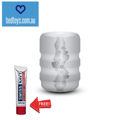 Zolo 'The Girlfriend' Pocket Stroker - wavy textured channel - with FREE Swiss Navy lube