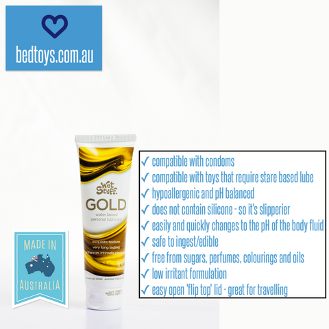 Wet Stuff GOLD 100g water based lube - tube with flip-top lid